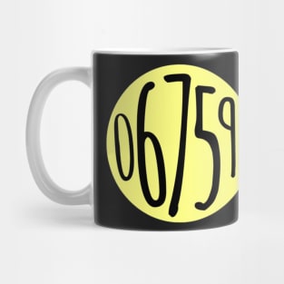 yellow circle zip code Mug